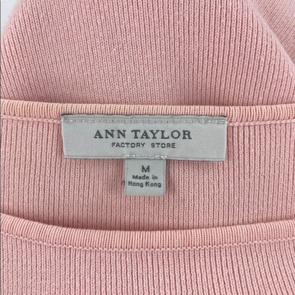 Ann Taylor Factory Pink Ribbed Sweater Medium - Picture 4 of 5
